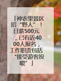 神农架景区招“野人”！日薪500元，已有近4000人报名，工作职责包括“接受游客投喂”